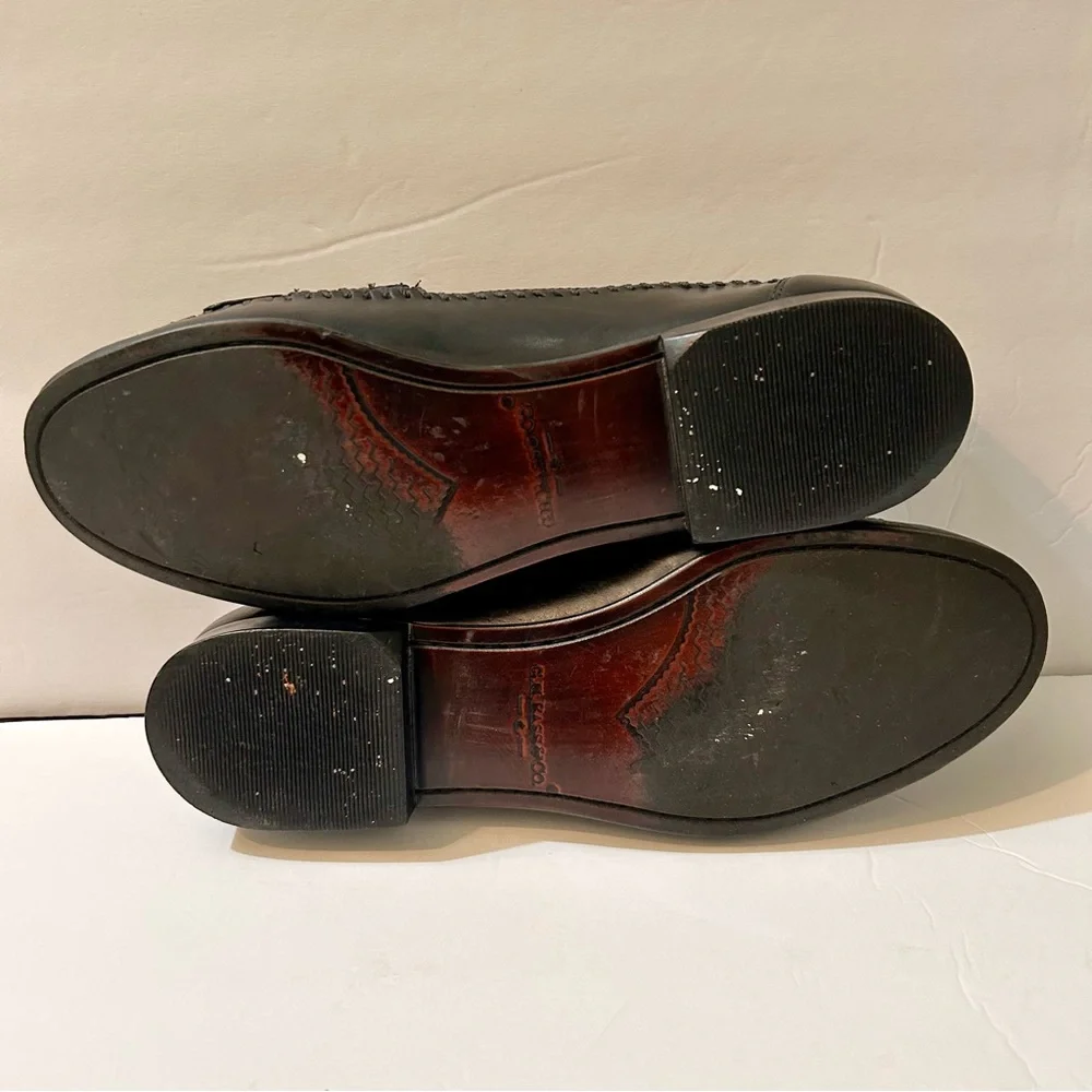 G.H. Bass & Co Black Leather Kilted Tassel Weave Loafer Shoes Mens 10.5M